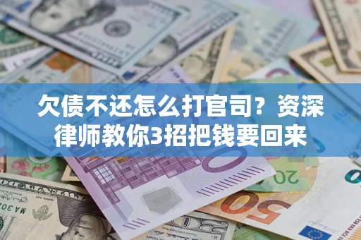 武汉欠债不还怎么打官司？资深律师教你3招把钱要回来